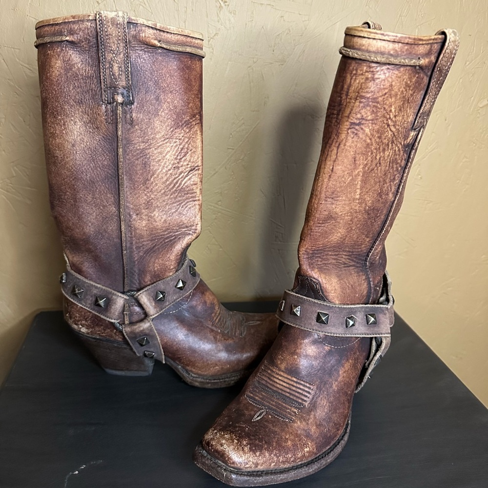 Ariat Distressed Brown Leather Moto Boots